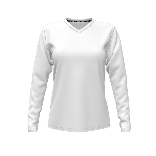 [DFW-TEES-PER-VNK-LSL-WHT-FYXS] Decker Performance T-Shirt (Female Youth XS, White, V Neck, None, Long Sleeve)
