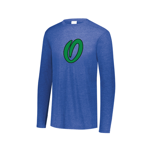 [FTLCUBRY-AXS-LOGO1] Decker Men's Tri-Blend T-Shirt - Long Sleeve (Adult XS, Royal, Logo 1)