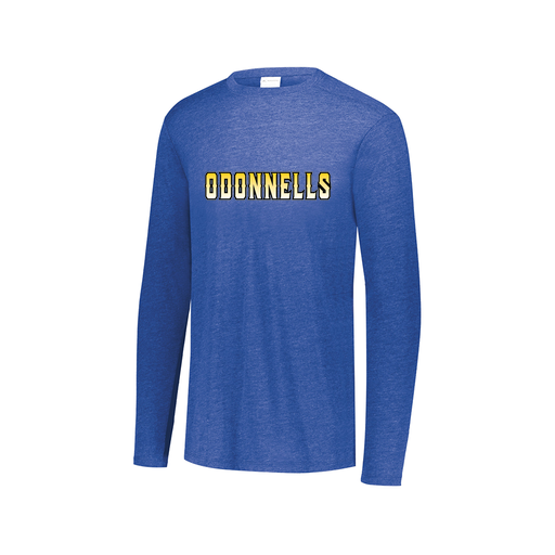 [3075.U55.XS-LOGO3] Decker Men's Tri-Blend T-Shirt - Long Sleeve (Adult XS, Royal, Logo 3)